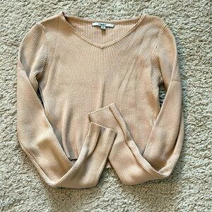 Papaya Size Small Beige Long Sleeve Crop Top